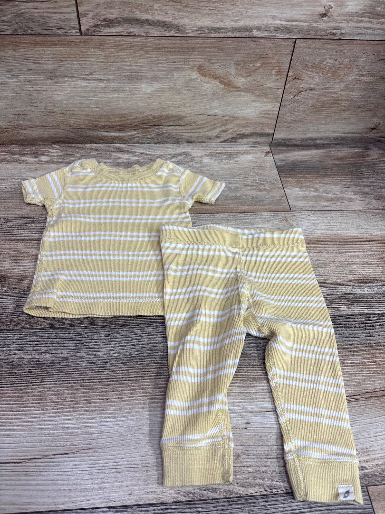Easy Peasy 2pc Ribbed Pajama Set Yellow sz 12m