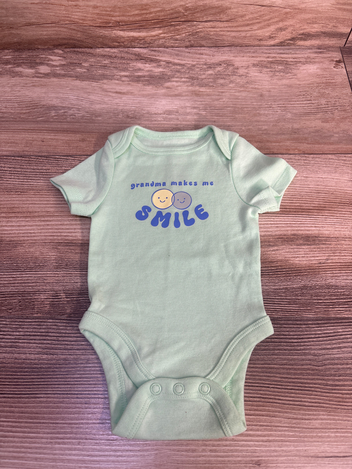 Jumping Beans Grandma Makes Me Smile Bodysuit Green sz Newborn