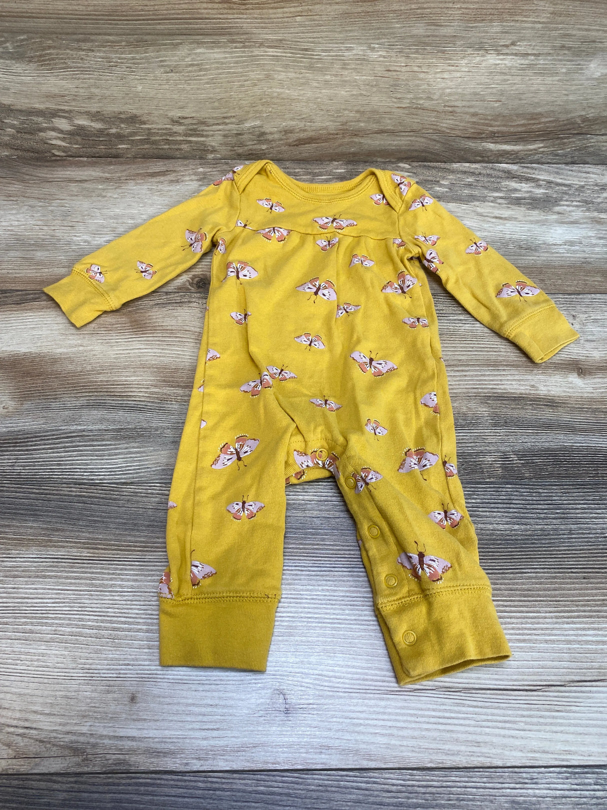 Carter's Butterfly Print Coverall Yellow sz 6m