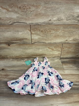 NEW Disney Baby 2pc Minnie Mouse Smocked Gauze Dress & Bloomers Pink sz 0-3m