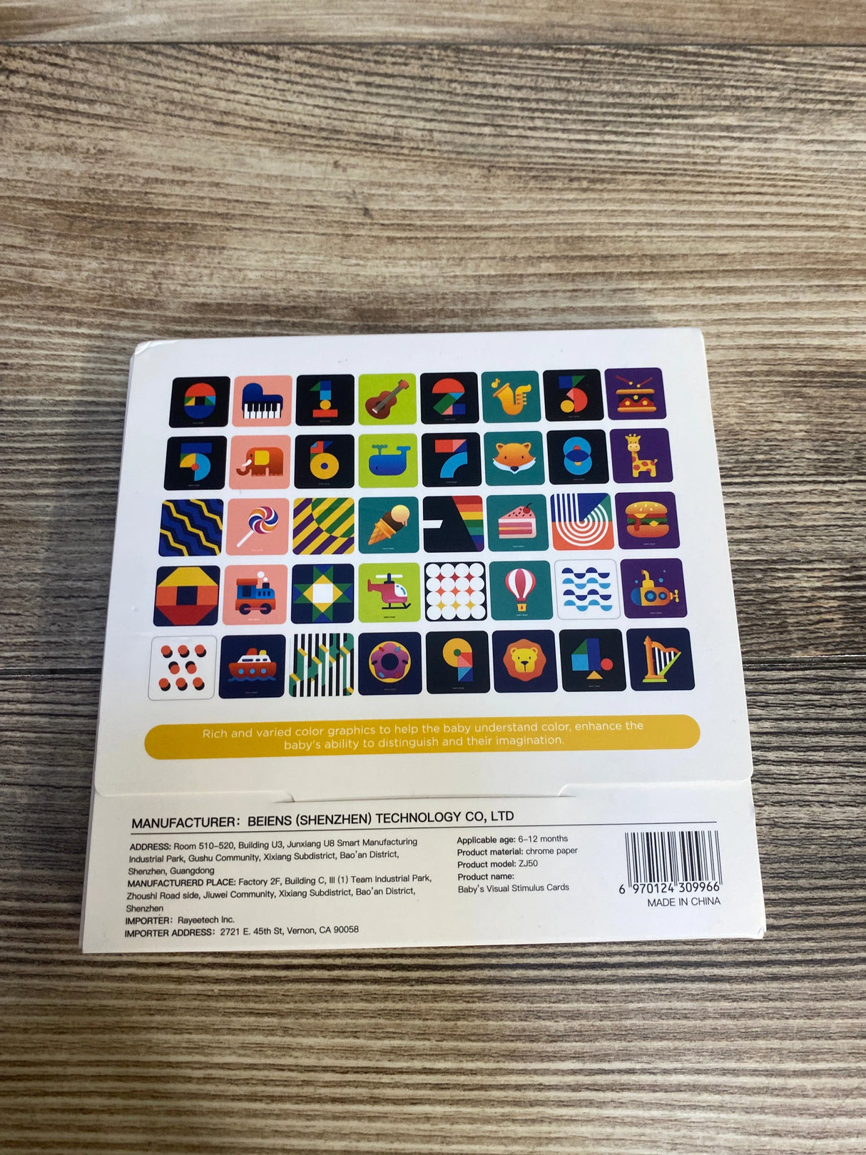 Beiens Visual Stimulus Cards - 20pc Colorful 6-12m