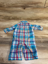 Ralph Lauren Plaid Button-Down Coverall Blue sz 3m