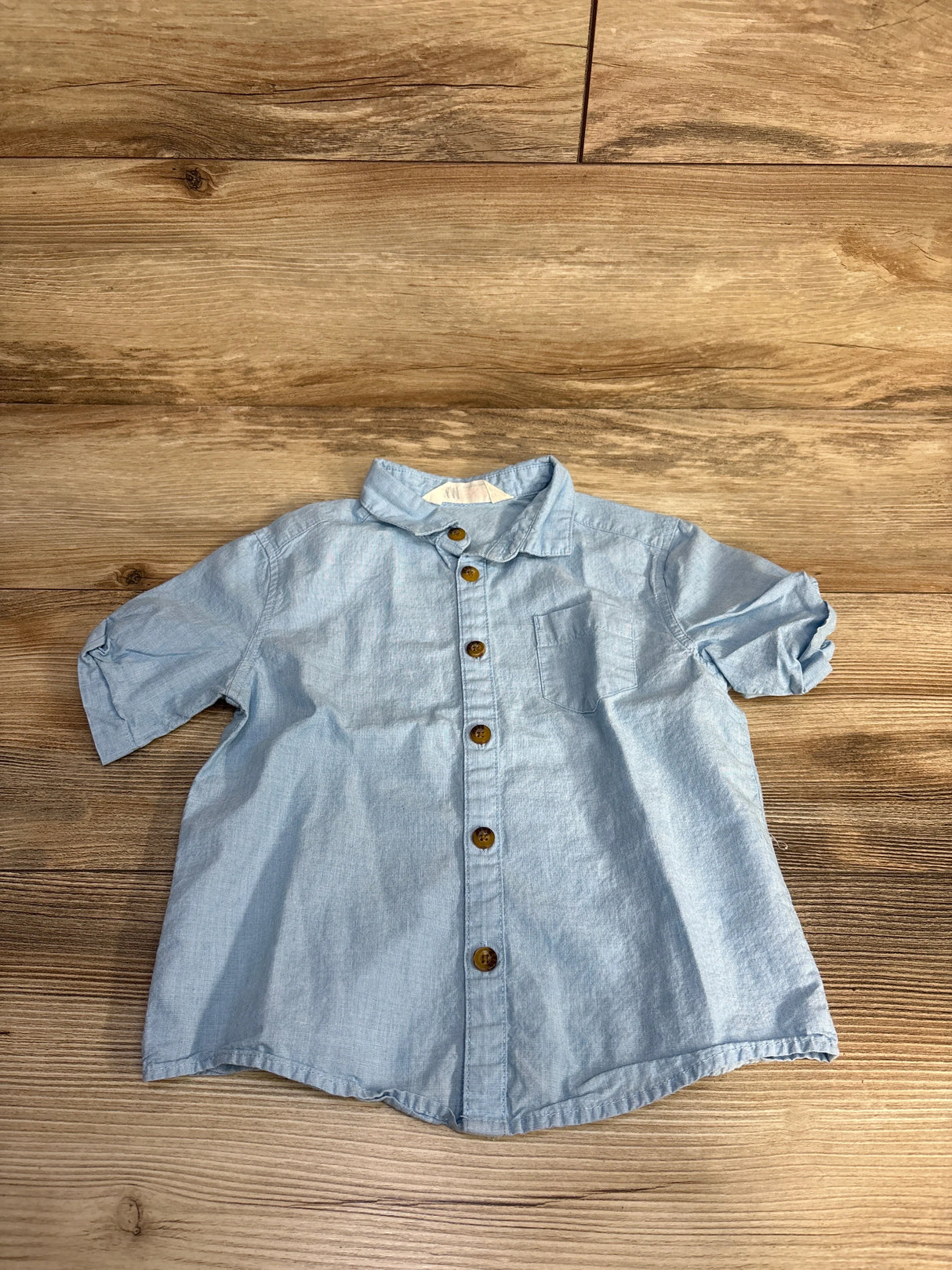 H&M Button Up Shirt Blue sz 18-24m