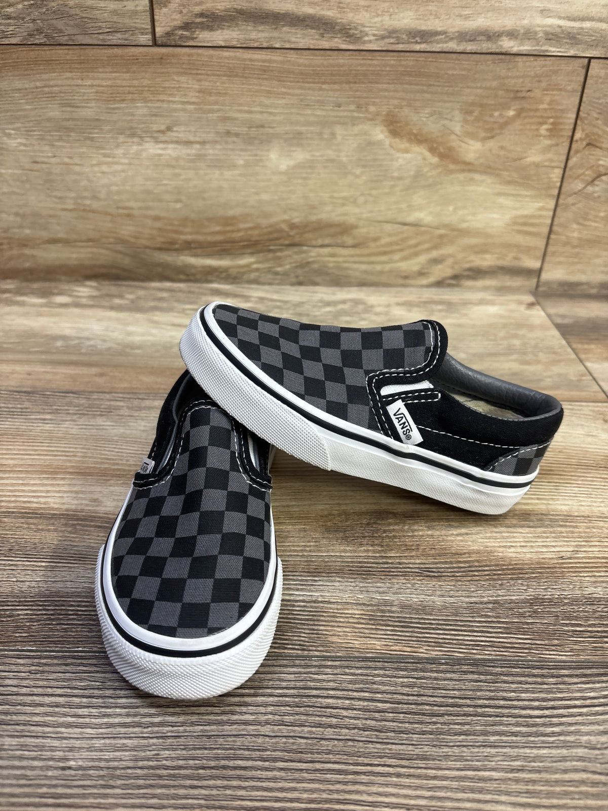 Vans Classic Slip-On Checkerboard Sneakers Grey sz 10.5c