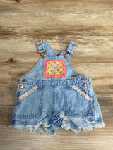 Crochet Detail Denim Shortalls Blue sz 24m