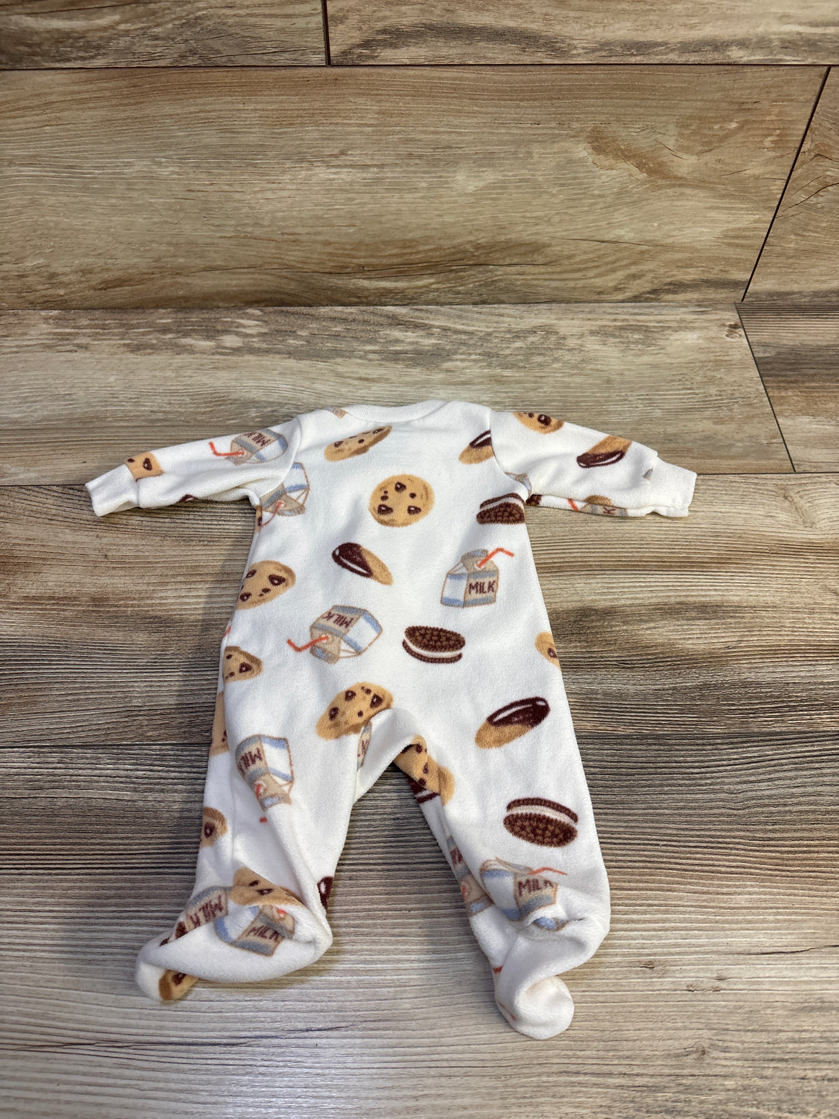 Child Of Mine Cookies & Milk Blanket Sleeper White sz Preemie