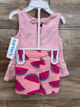 NEW Carter's Striped Watermelon Shirt Set Pink sz 12m