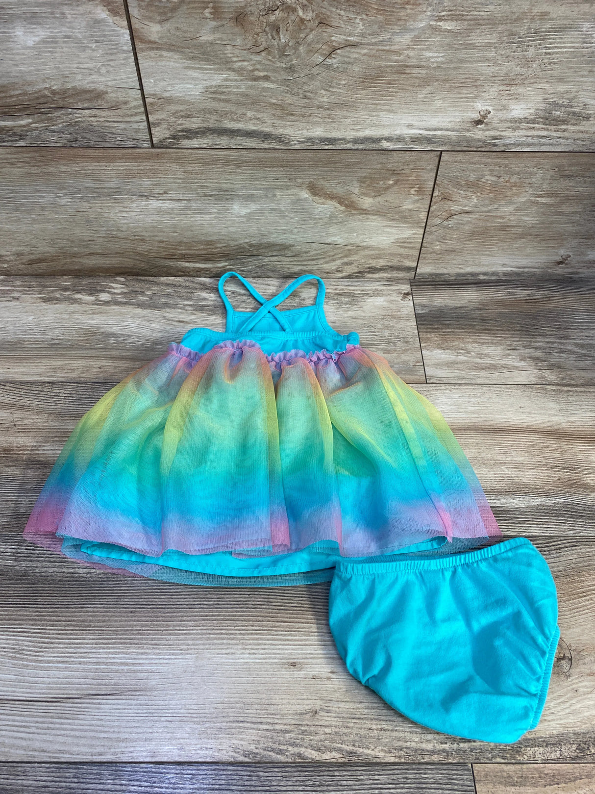 Cat & Jack 2pc Tulle Dress & Bloomers Blue sz 12m