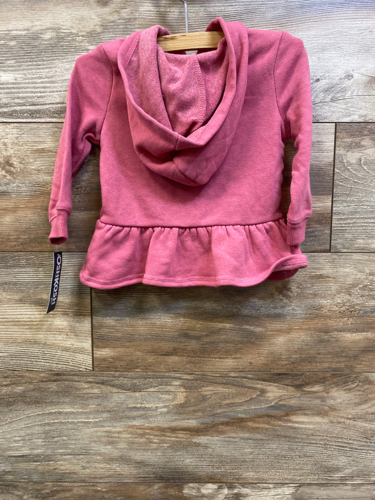NEW Oshkosh Full Zip Peplum Hoodie Pink sz 18m
