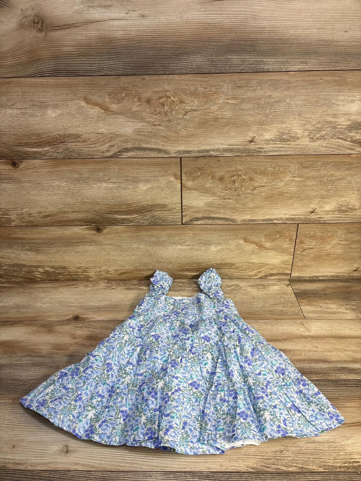 Janie & Jack Ditsy Floral Tiered Dress Blue sz 3T