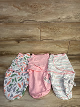 Gilquen 3pk Swaddle Wraps Pink sz 3-6m