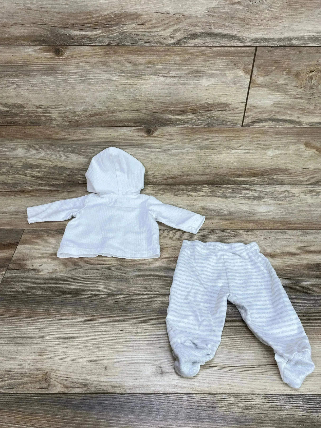 Little Me 2pc Giraffe Cardigan & Pants White sz 3m