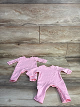YSCULBUTOL 2pk Womb Mates Twin Coveralls Pink sz 0-3m