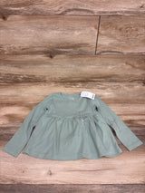 NEW Carter's Ribbed Long Sleeve Peplum Top Green sz 3T