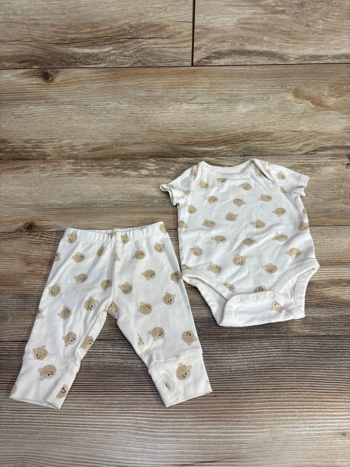 Baby Gap 2pc Bear Bodysuit Set Ivory sz 0-3m