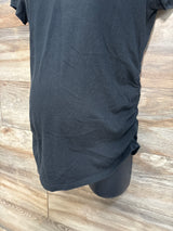 Isabel Maternity Ruched V-Neck Shirt Black sz Medium