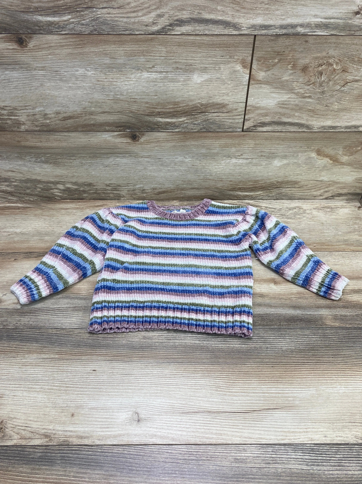 Jessica Simpson Striped Chenille Sweater Purple/Blue sz 2T