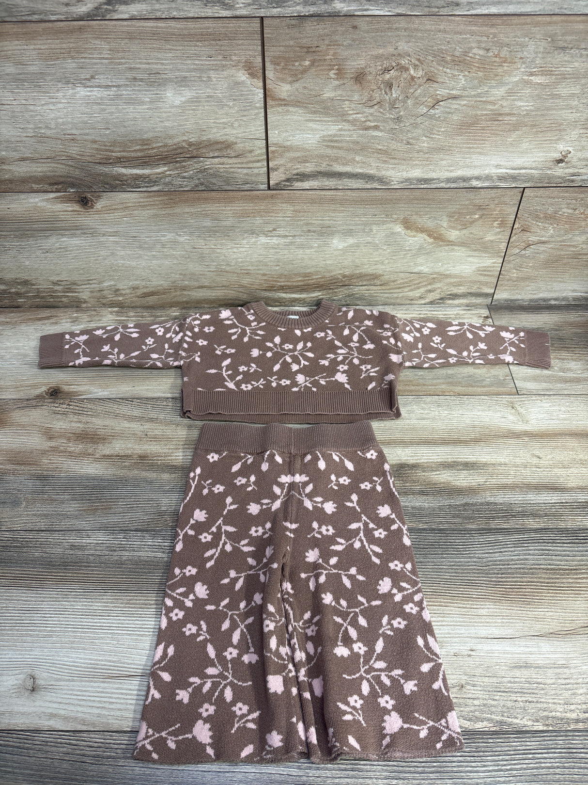 Modern Moments 2pc Knit Sweater Set Light Brown sz 12m