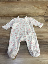 Little Me Floral Side Snap Ruffle Footed Coverall White sz 3m