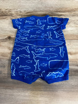Carter's Shark Shortie Romper Blue sz 9m