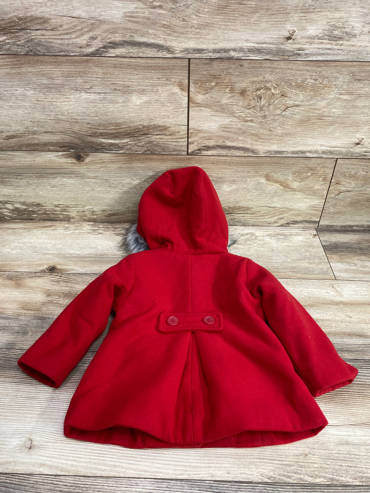 Cat & Jack Fleece Faux-Fur Trim Coat Red sz 12m