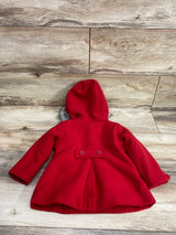 Cat & Jack Fleece Faux-Fur Trim Coat Red sz 12m
