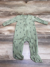 Carter's Green Ribbed Palm Tree Sleeper sz 6m