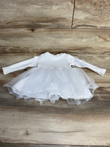 Ribbed Tulle Dress White sz 6-9m