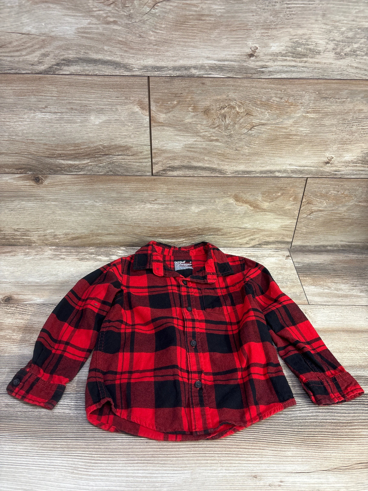 Cat & Jack Plaid Flannel Shirt Red sz 4T