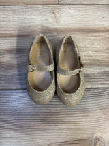 Janie & Jack Mary Jane Glitter Flats Gold sz 4c