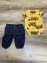 Carter's 2pc Construction Bodysuit & Pants Yellow sz 3m