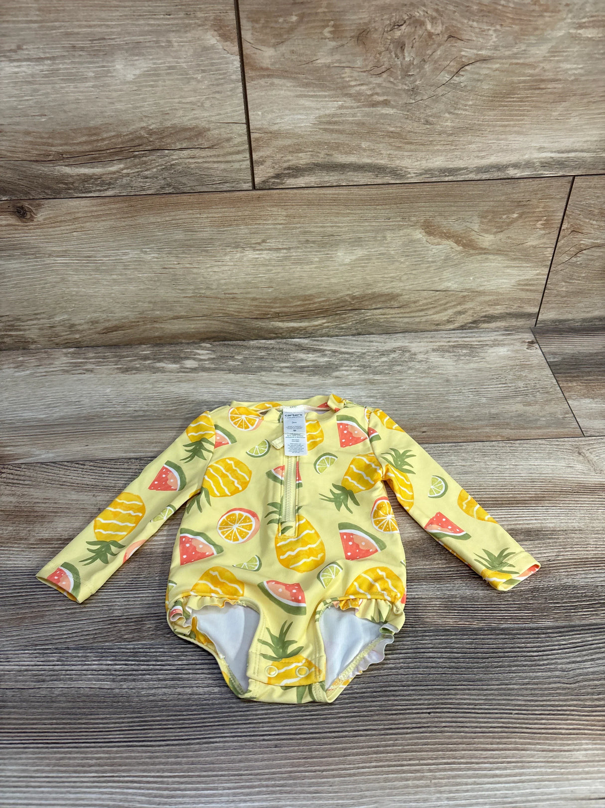Just One You Fruit 1pc Rash Guard Swimsuit Yellow sz 3m