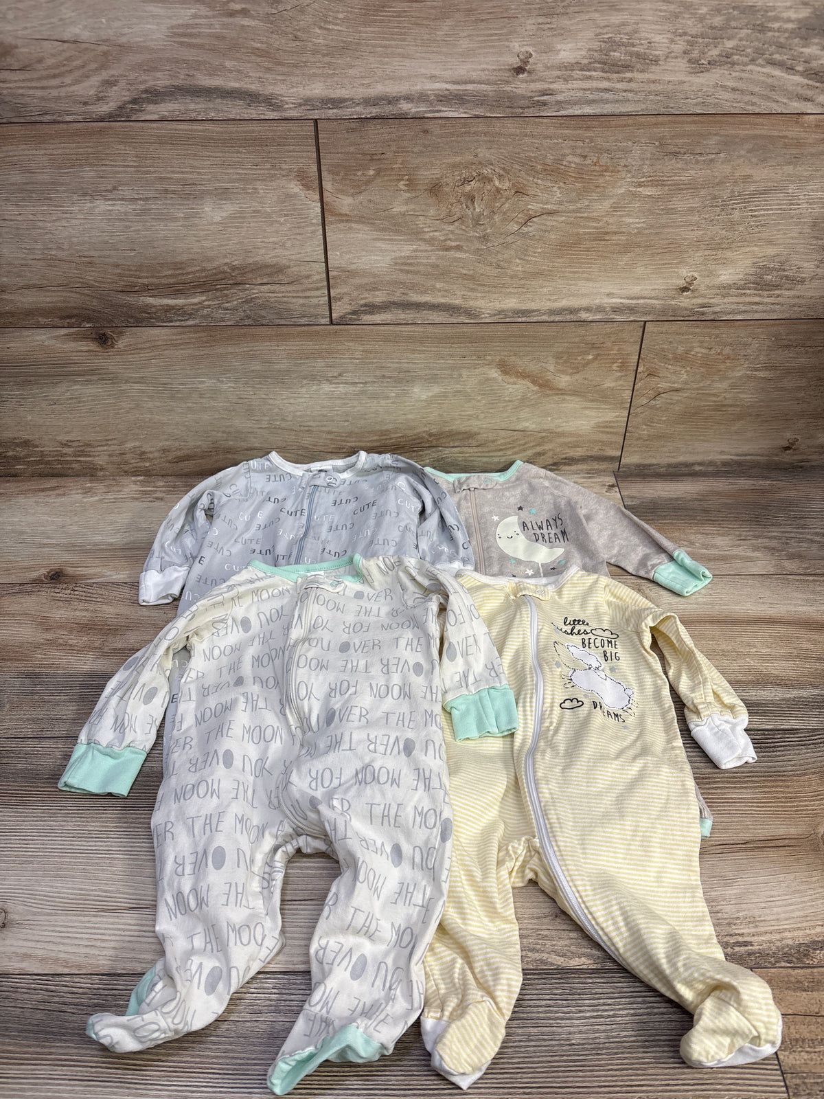 Gerber 4pk Sleep 'N Play Sleepers Beige sz 0-3m