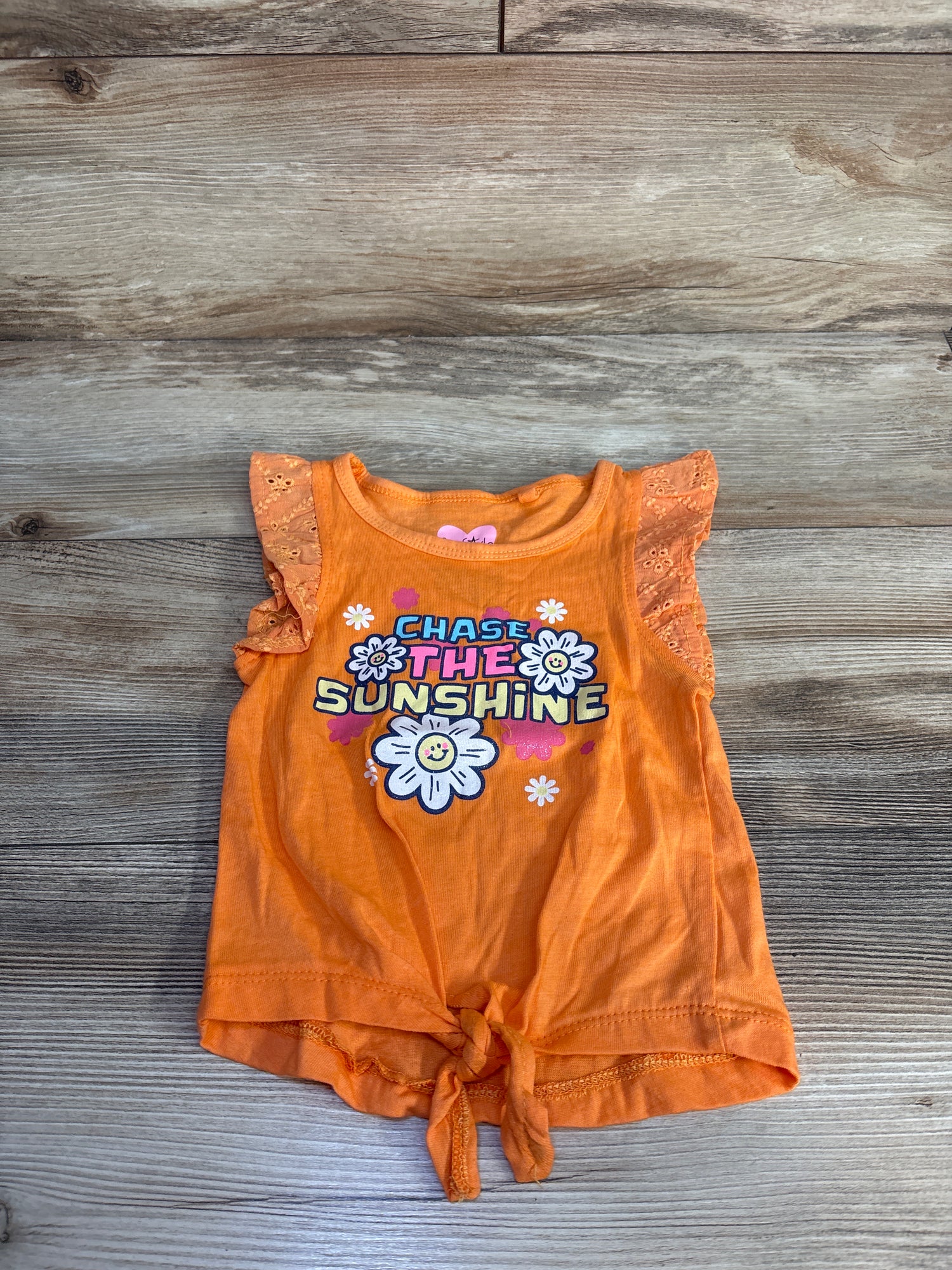 FreeStyle Chase The Sunshine Eyelet Sleeve Shirt Orange sz 3T