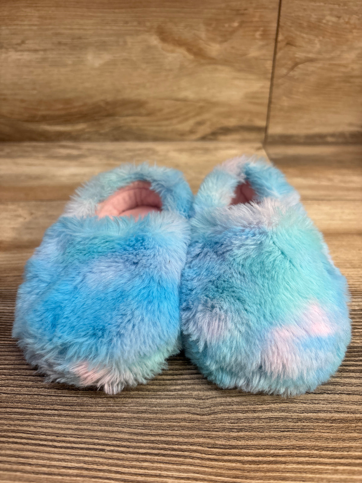 Wonder Nation Faux Fur Slippers Blue sz 5-6c