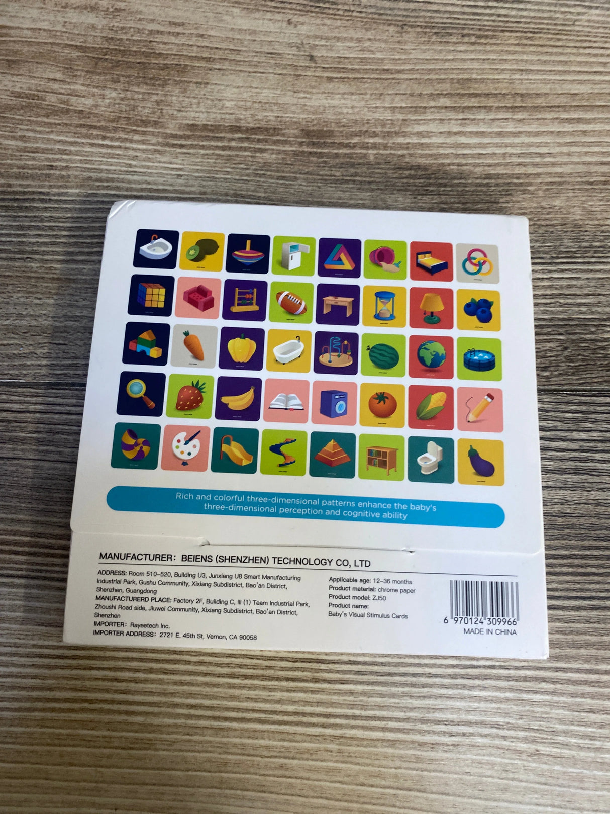 Beiens Visual Stimulus Cards - 20pc Colorful 12-36m