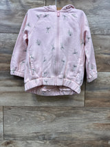 Old Navy Bow Print Full Zip Jacket Pink sz 3T