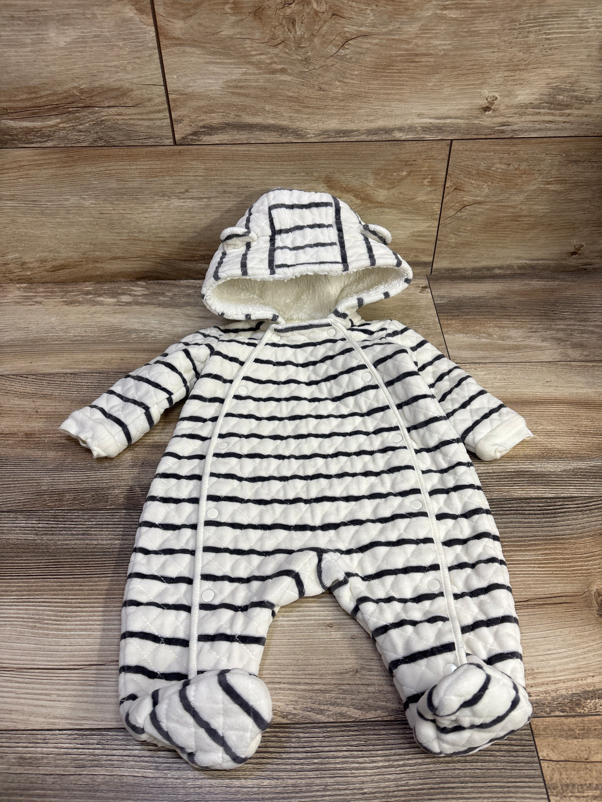 Nordstrom Striped Quilted Bunting White sz 3m
