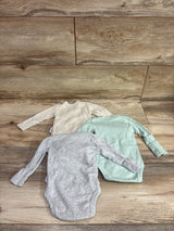 Butterblu 3pk Long Sleeve Kimono Bodysuits Tan sz Newborn