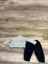 PL Baby 2pc Fleece Half Zip Jacket & Pants Set Grey sz 12m