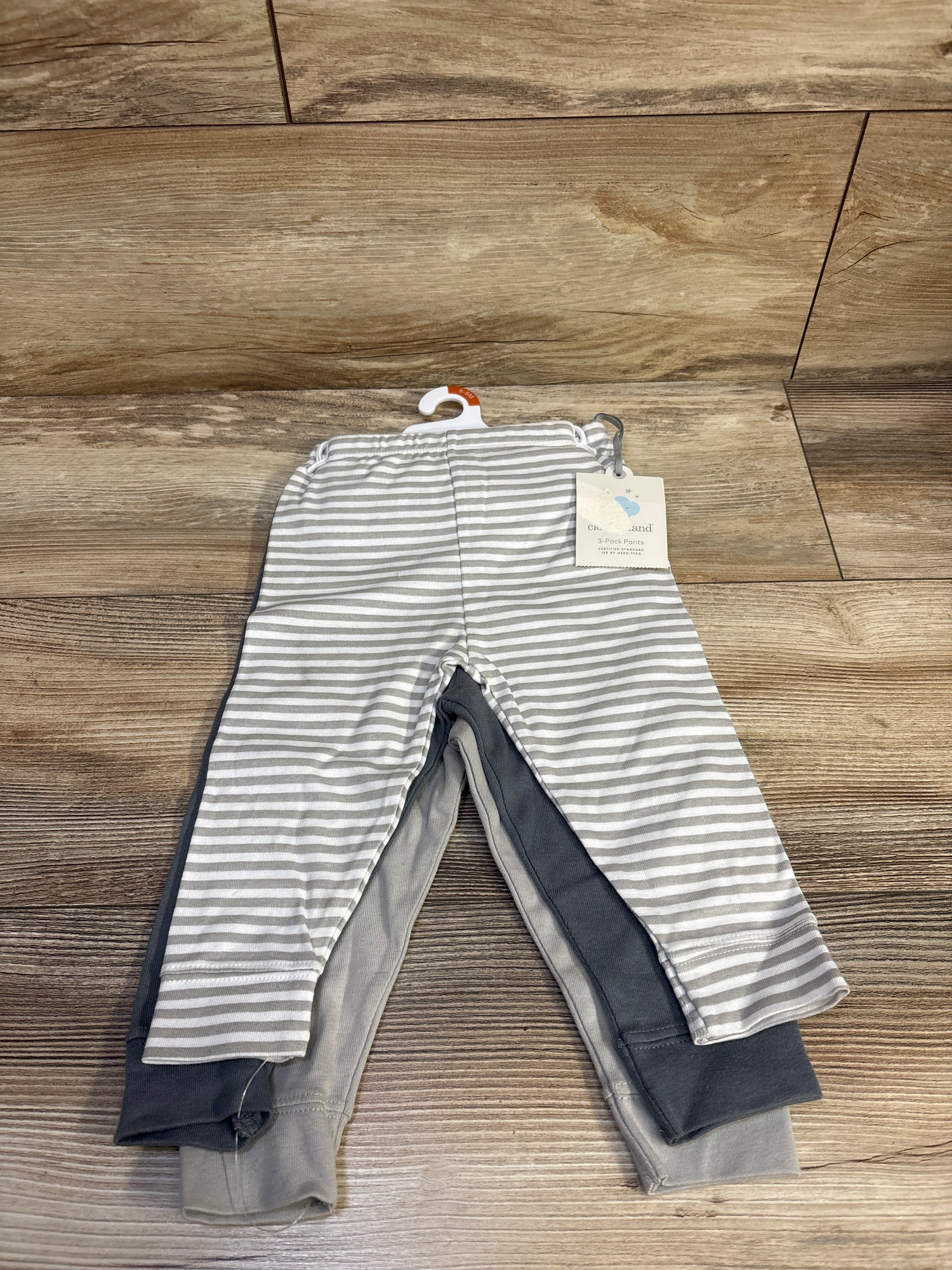 NEW Cloud Island 3pk Pull On Pants Grey sz 6-9m