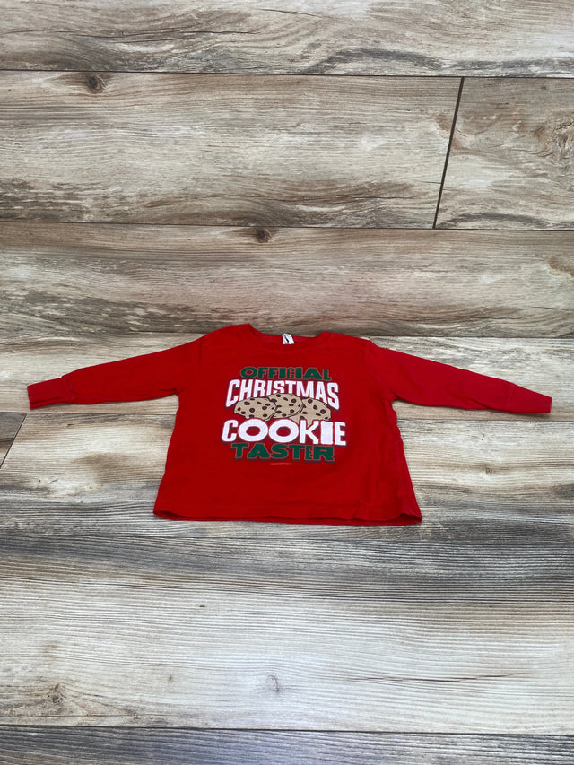 Rabbit Skins Official Christmas Cookie Taster Shirt Red sz 2T - Me n Mommy To Be