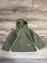 Organic Little Planet Muslin Hooded Shirt Green sz 2T