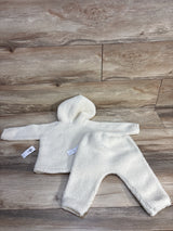NEW Old Navy Sherpa Hoodie & Pants Set Cream/Dog sz 6-12m