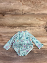 Carter's Long Sleeve 1pc Rash Guard Swimsuit Green sz 3m
