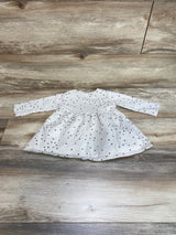 Bean's Barcelona Long Sleeve Beige Polka Dot Dress sz 6-12m