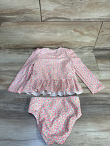 Cat & Jack 2pc Peplum Rashgaurd & Swimsuit Bottoms Orange sz 2T
