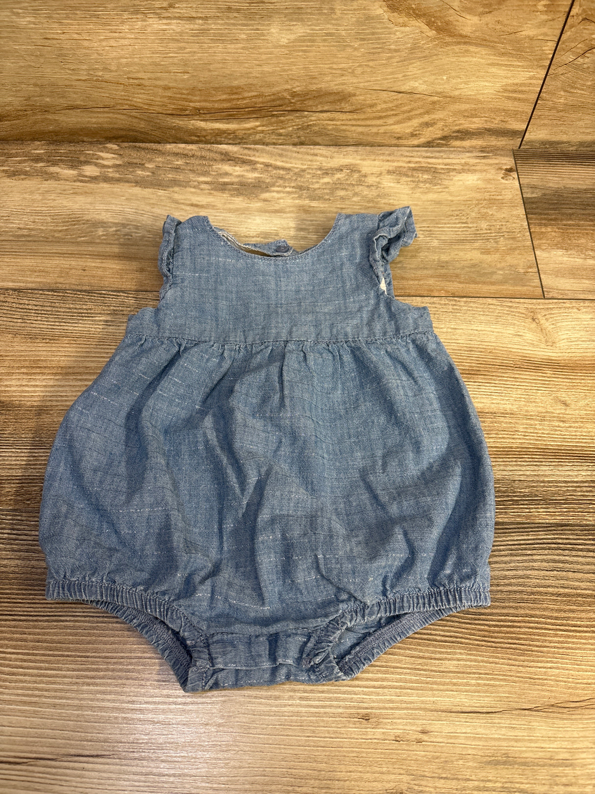 Oshkosh Chambray Bubble Romper Blue sz 6m