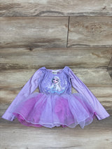 H&M x Disney Frozen Long Sleeve Bodysuit Dress Purple sz 5/6T