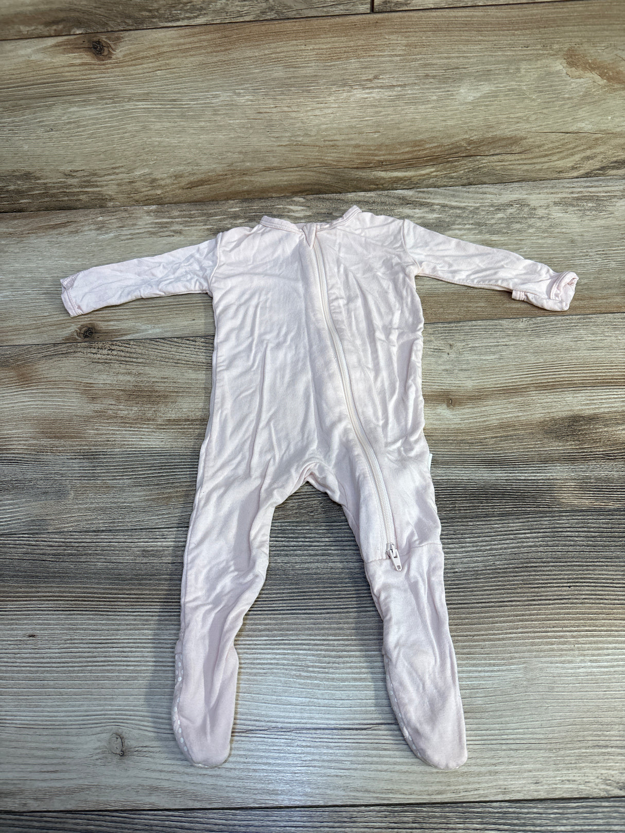 Bamboo Little Solid Zippered Footie Pink sz 0-3m
